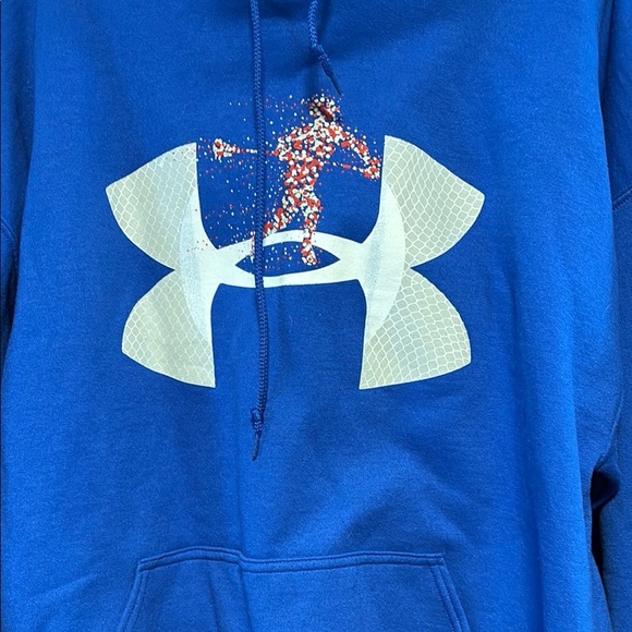 Gildan Blue Hoodie Sweatshirt with Long Sleeves With Under Armor - Picture 3 of 4